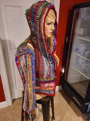 Scrap Yarn Hooded Sweater