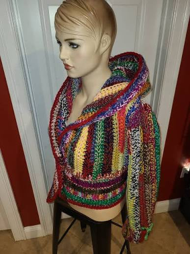 Scrap Yarn Hooded Sweater
