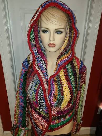 Scrap Yarn Hooded Sweater